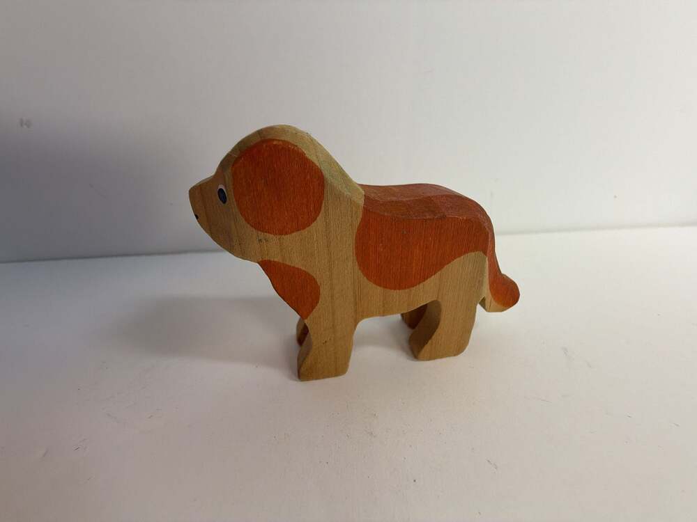 Handcrafted Wooden St. Bernard‎ Dog Figurine